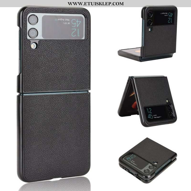 Etui do Samsung Galaxy Z Flip 4 Etui Folio Skórzana Tekstura Liczi